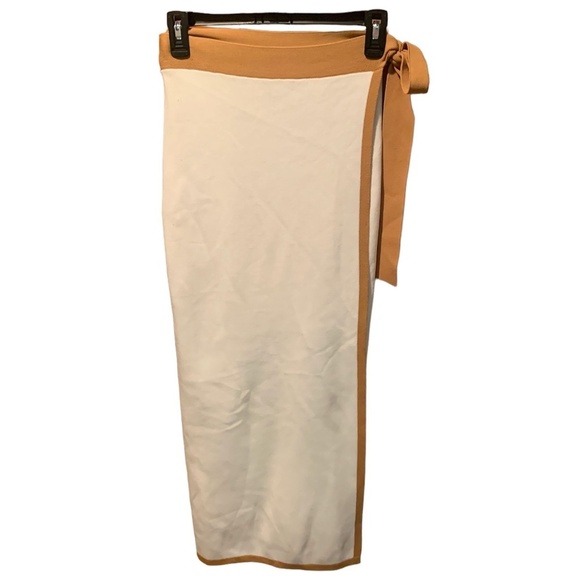 Significant Other Anna Rib Knit Wrap Skirt in Ivory Size 4 - Picture 1 of 7
